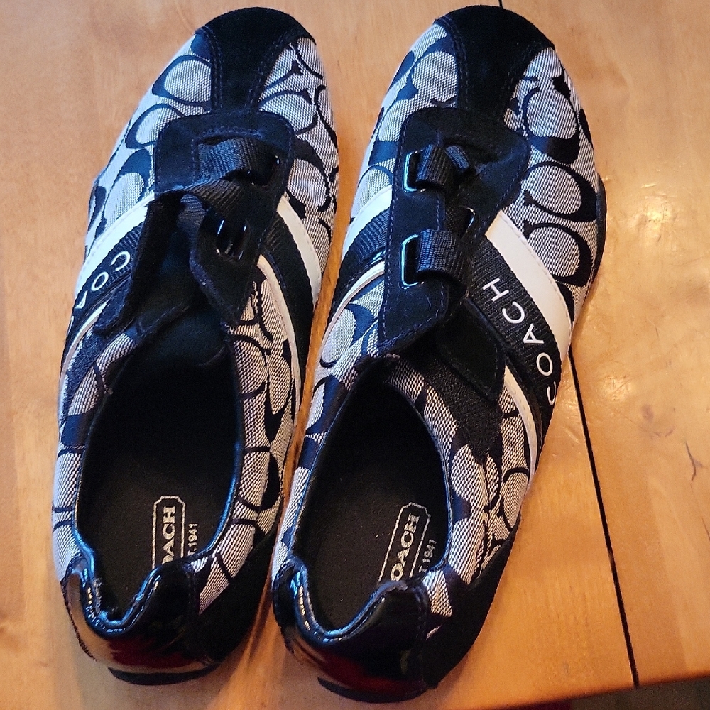Coach Kids' Black and White Patterned Sneakers